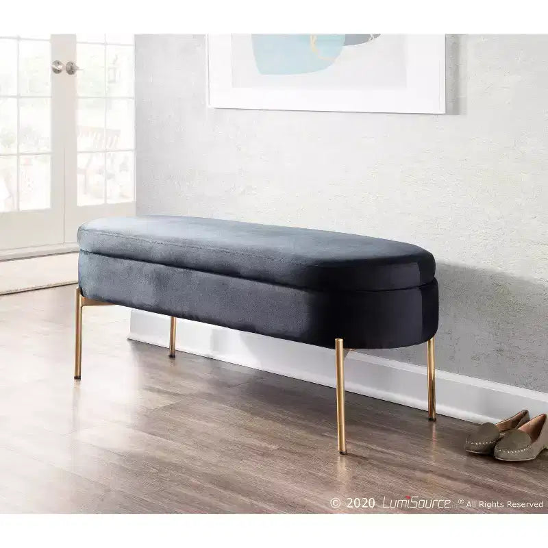48 Chloe Contemporary Upholstered Storage Bench - LumiSource