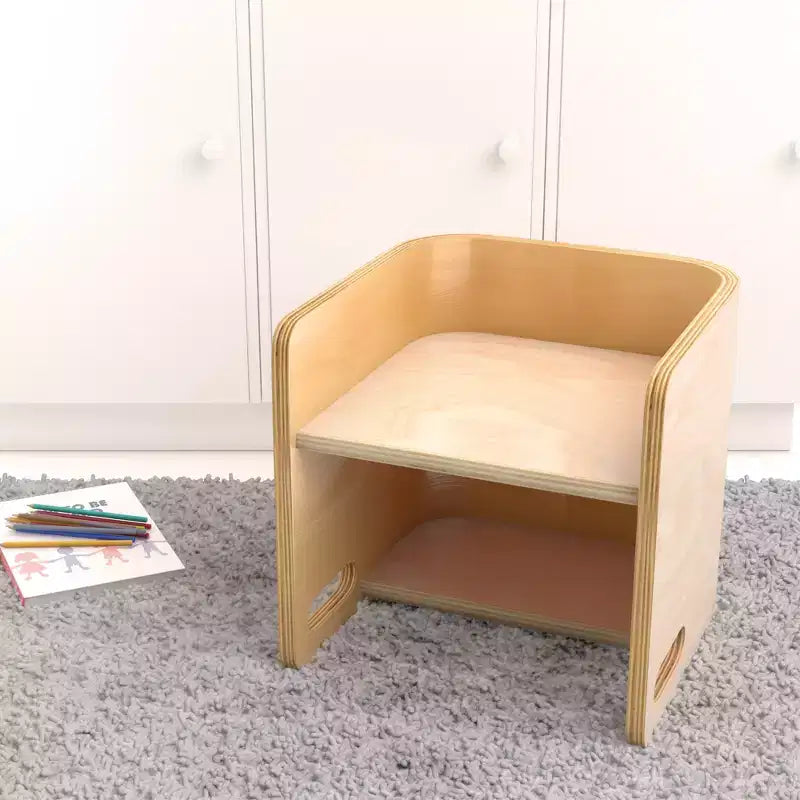 ECR4Kids Bentwood Multipurpose Toddler Cube Chair, Montessori Furniture Furniture