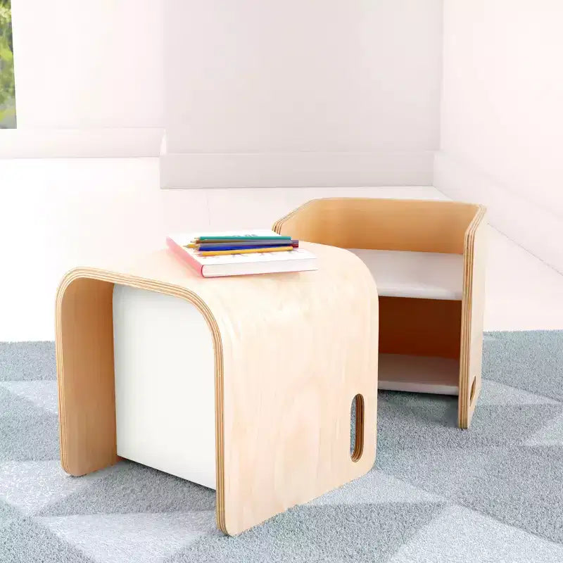 ECR4Kids Bentwood Multipurpose Toddler Cube Chair, Montessori Furniture Furniture
