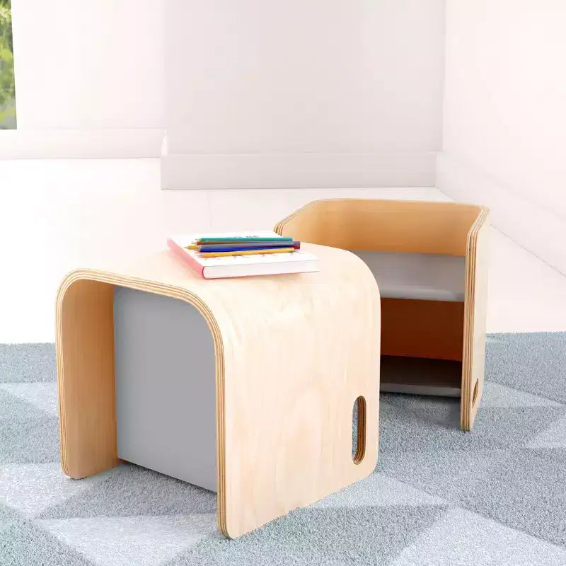 ECR4Kids Bentwood Multipurpose Toddler Cube Chair, Montessori Furniture Furniture