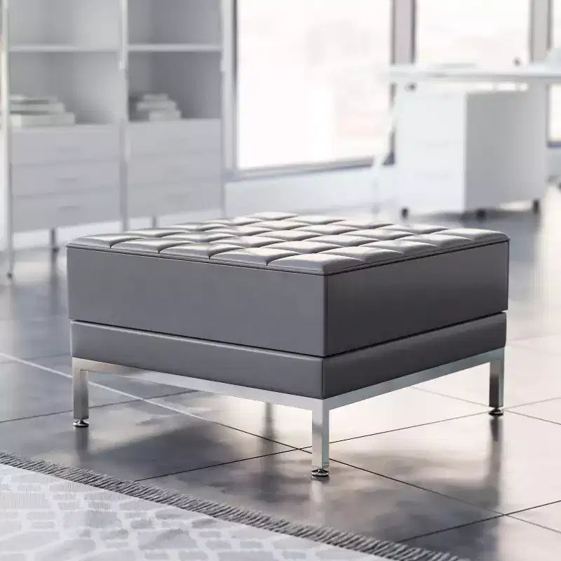 Flash Furniture HERCULES Imagination Series LeatherSoft Quilted Tufted Modular Ottoman