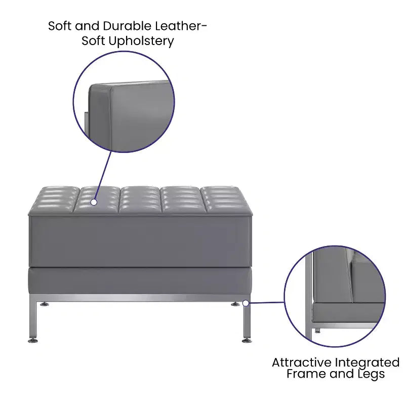 Flash Furniture HERCULES Imagination Series LeatherSoft Quilted Tufted Modular Ottoman