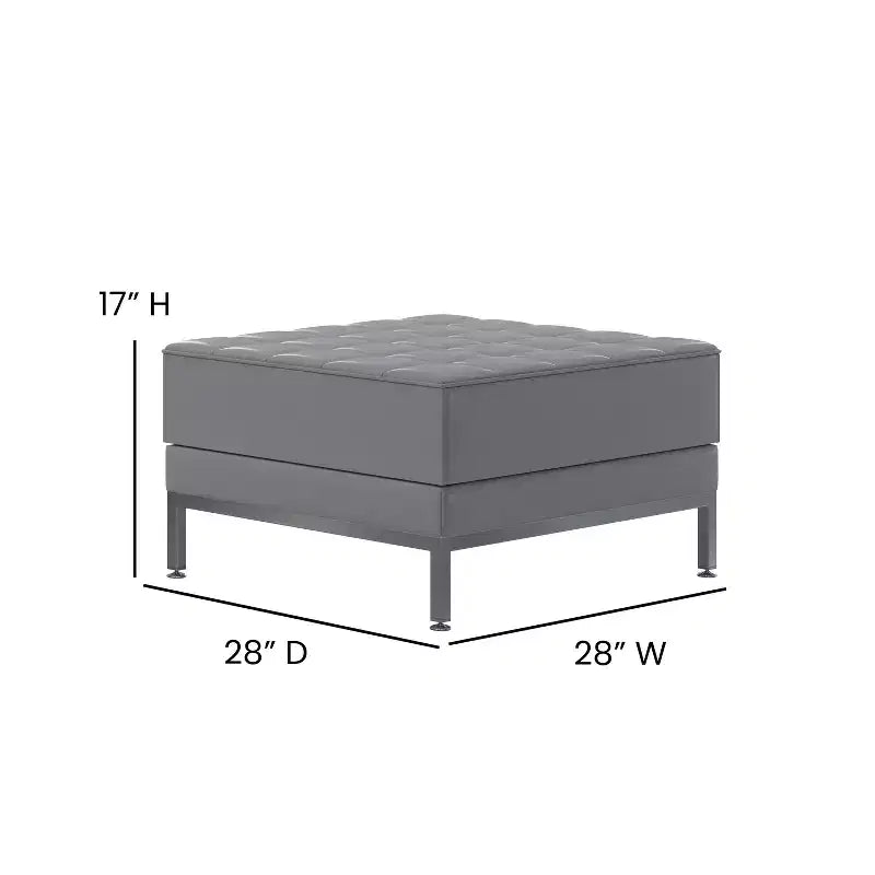 Flash Furniture HERCULES Imagination Series LeatherSoft Quilted Tufted Modular Ottoman