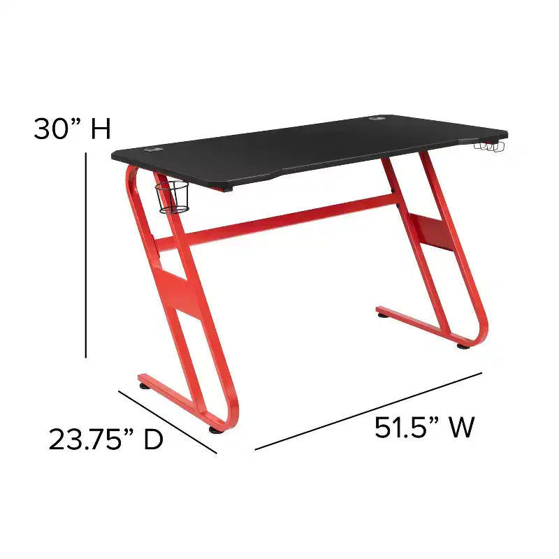 Flash Furniture Gaming Desk and Reclining Gaming Chair Set with Cup Holder and Headphone Hook
