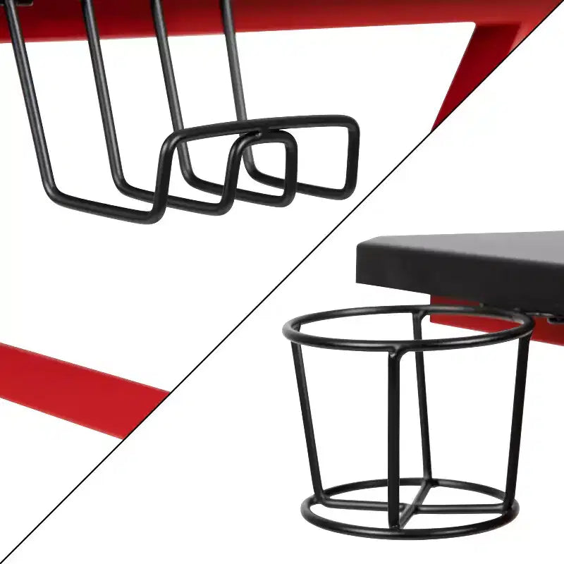 Flash Furniture Gaming Desk and Reclining Gaming Chair Set with Cup Holder and Headphone Hook