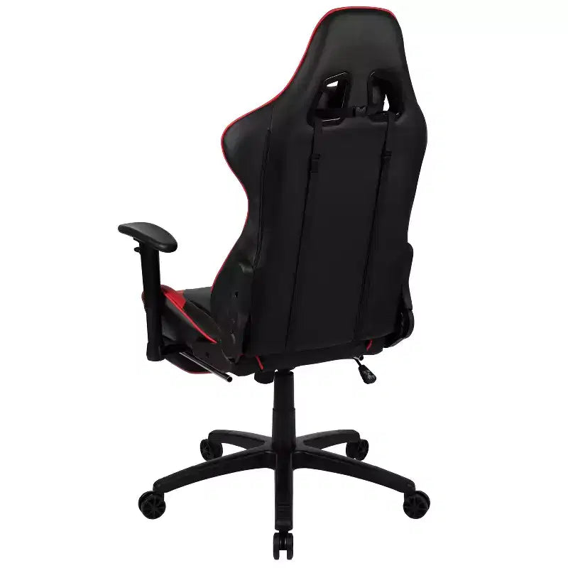 Flash Furniture X30 Gaming Chair Racing Office Ergonomic Computer Chair with Fully Reclining Back and Slide-Out Footrest in Red LeatherSoft