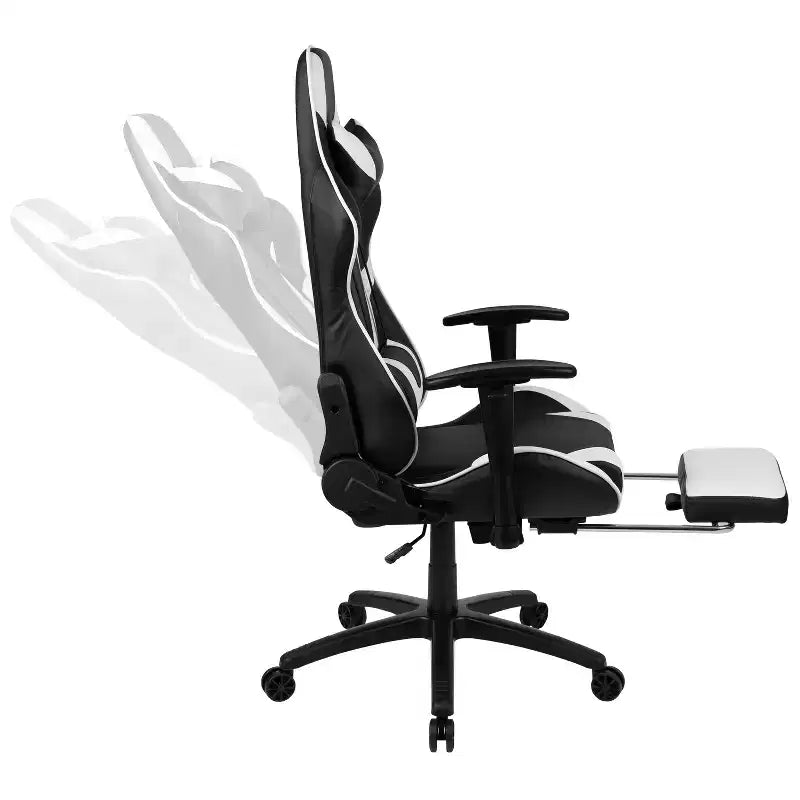 Flash Furniture X30 Gaming Chair Racing Office Ergonomic Computer Chair with Fully Reclining Back and Slide-Out Footrest in Red LeatherSoft