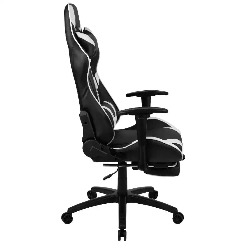 Flash Furniture X30 Gaming Chair Racing Office Ergonomic Computer Chair with Fully Reclining Back and Slide-Out Footrest in Red LeatherSoft