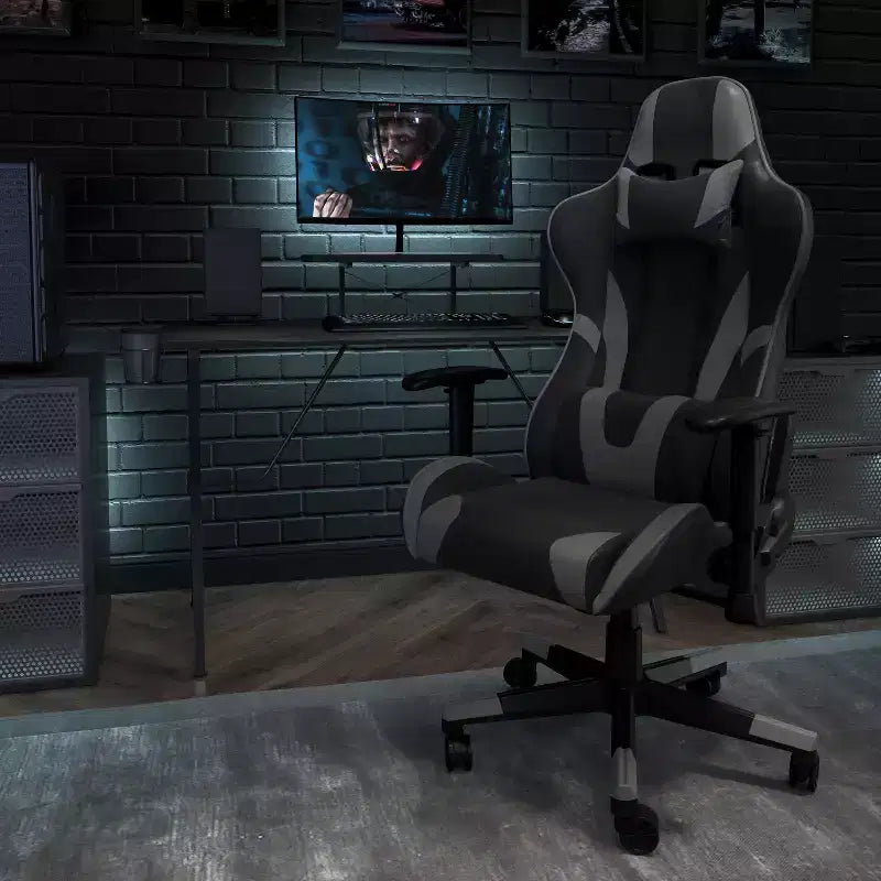 Flash Furniture X30 Gaming Chair Racing Office Ergonomic Computer Chair with Fully Reclining Back and Slide-Out Footrest in Red LeatherSoft