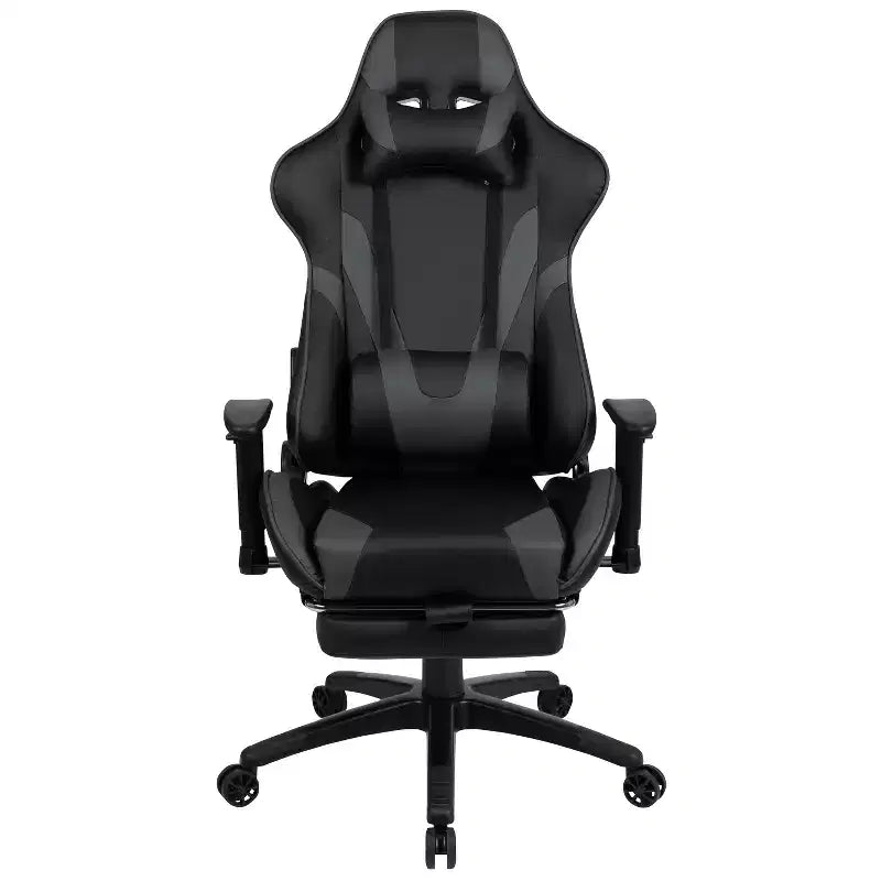 Flash Furniture X30 Gaming Chair Racing Office Ergonomic Computer Chair with Fully Reclining Back and Slide-Out Footrest in Red LeatherSoft