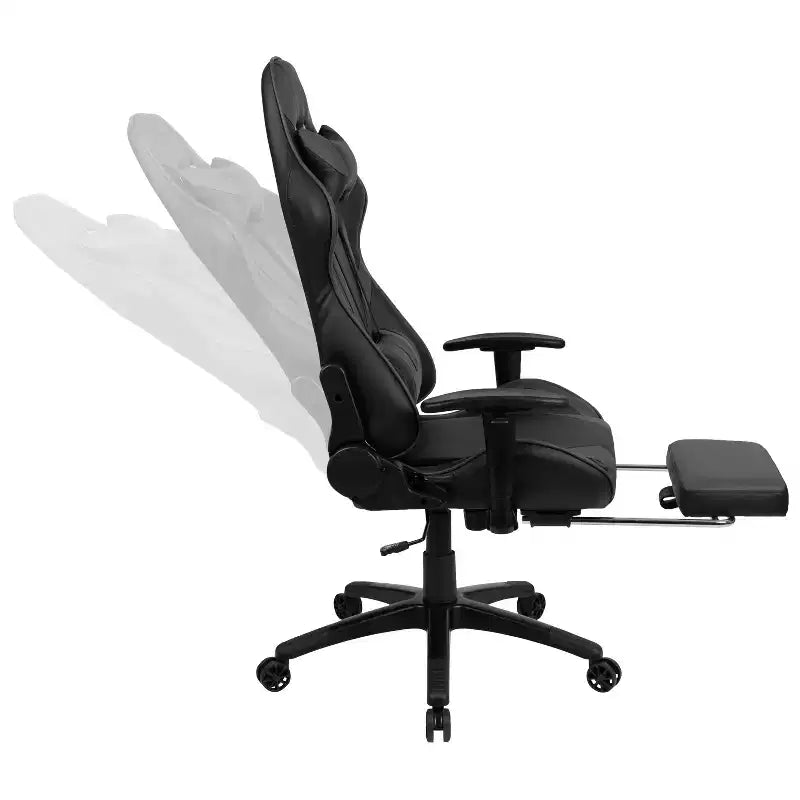 Flash Furniture X30 Gaming Chair Racing Office Ergonomic Computer Chair with Fully Reclining Back and Slide-Out Footrest in Red LeatherSoft