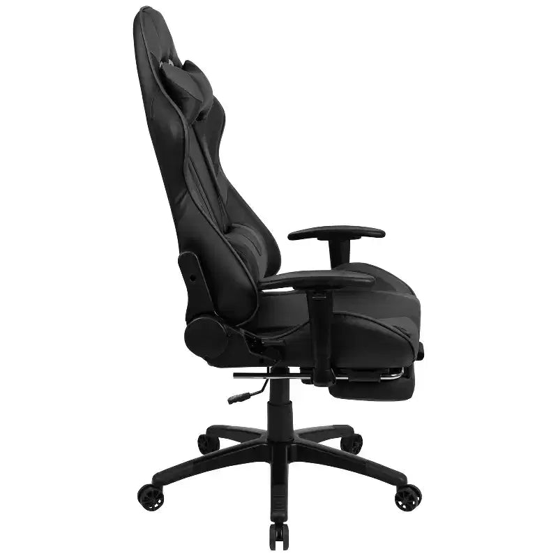Flash Furniture X30 Gaming Chair Racing Office Ergonomic Computer Chair with Fully Reclining Back and Slide-Out Footrest in Red LeatherSoft