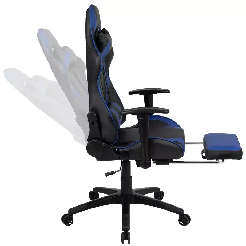 Flash Furniture X30 Gaming Chair Racing Office Ergonomic Computer Chair with Fully Reclining Back and Slide-Out Footrest in Red LeatherSoft