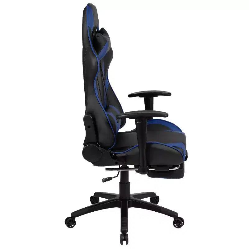 Flash Furniture X30 Gaming Chair Racing Office Ergonomic Computer Chair with Fully Reclining Back and Slide-Out Footrest in Red LeatherSoft