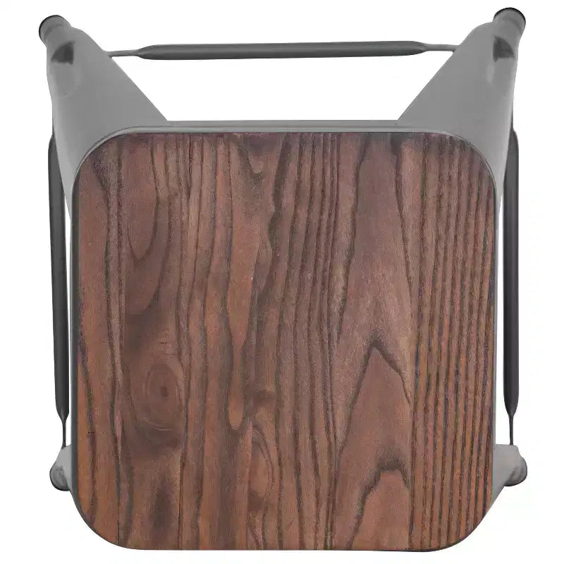 Flash Furniture 24 High Metal Counter-Height, Indoor Bar Stool with Wood Seat - Stackable Set of 4