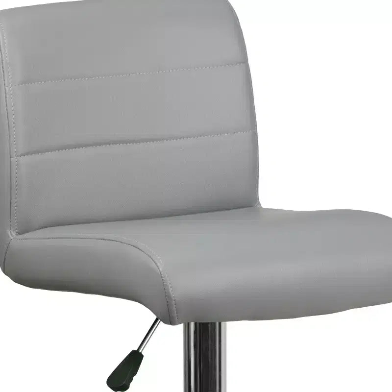 Flash Furniture Contemporary Vinyl Adjustable Height Barstool with Rolled Seat and Chrome Base