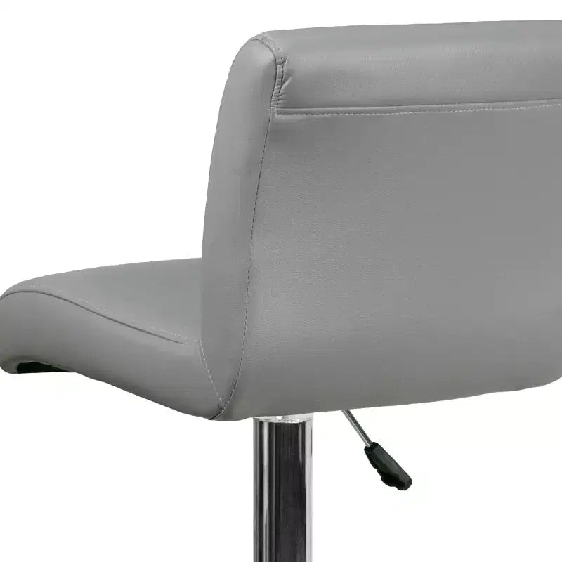 Flash Furniture Contemporary Vinyl Adjustable Height Barstool with Rolled Seat and Chrome Base