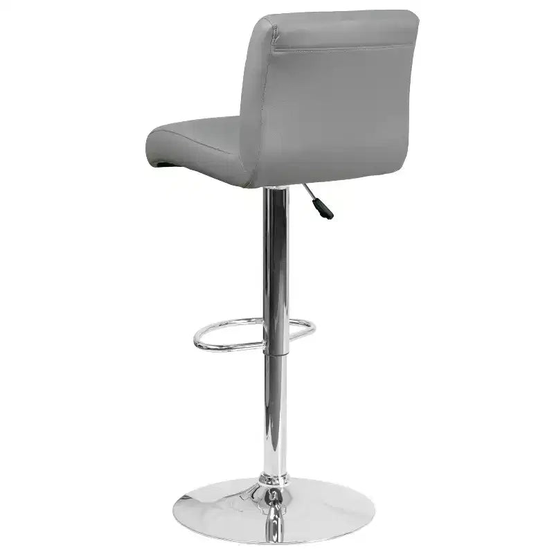 Flash Furniture Contemporary Vinyl Adjustable Height Barstool with Rolled Seat and Chrome Base