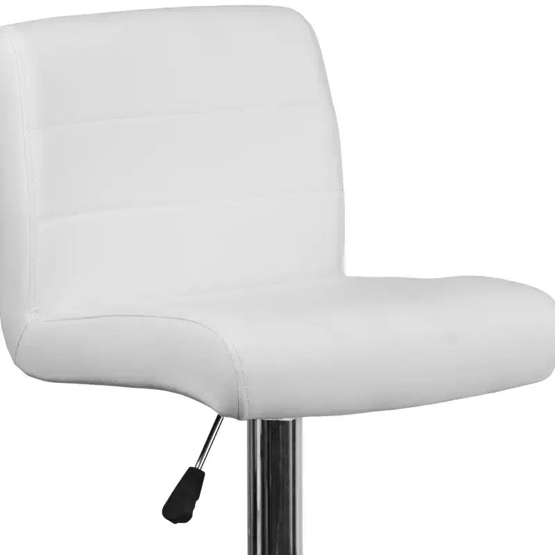 Flash Furniture Contemporary Vinyl Adjustable Height Barstool with Rolled Seat and Chrome Base