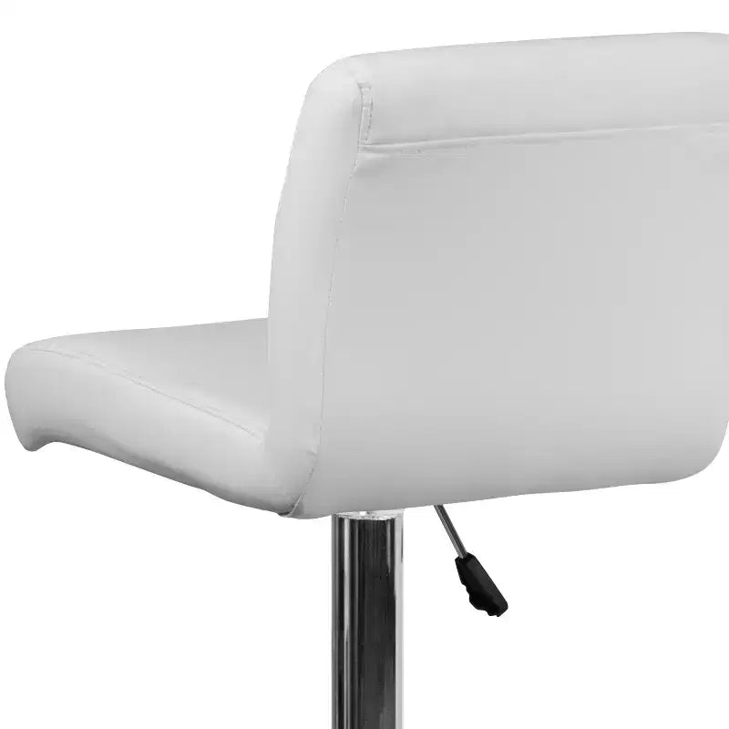 Flash Furniture Contemporary Vinyl Adjustable Height Barstool with Rolled Seat and Chrome Base