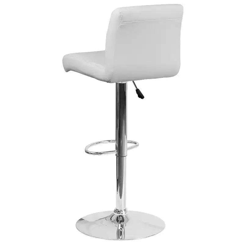 Flash Furniture Contemporary Vinyl Adjustable Height Barstool with Rolled Seat and Chrome Base