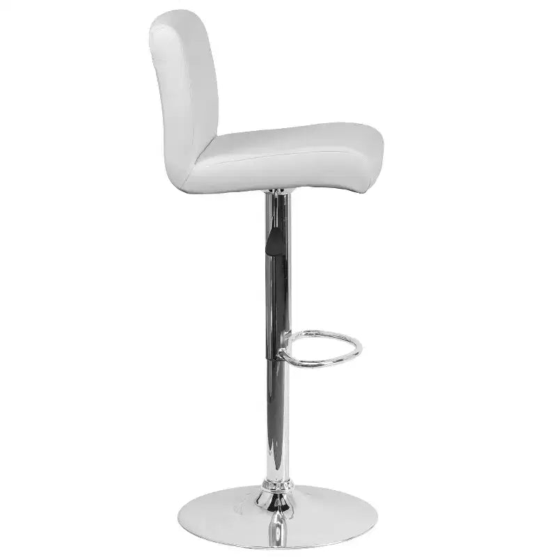 Flash Furniture Contemporary Vinyl Adjustable Height Barstool with Rolled Seat and Chrome Base