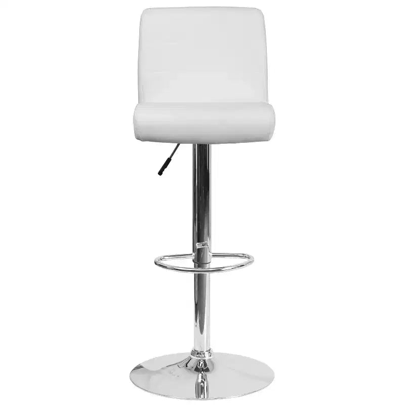 Flash Furniture Contemporary Vinyl Adjustable Height Barstool with Rolled Seat and Chrome Base
