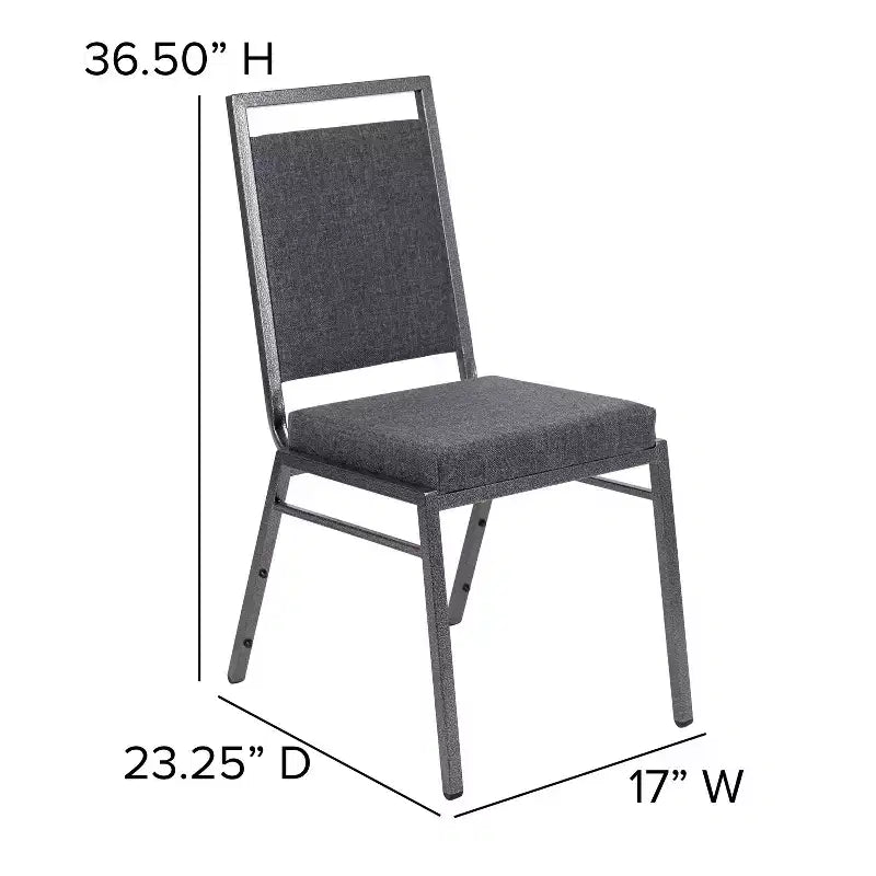 Flash Furniture HERCULES Series Square Back Stacking Banquet Chair with Silvervein Frame