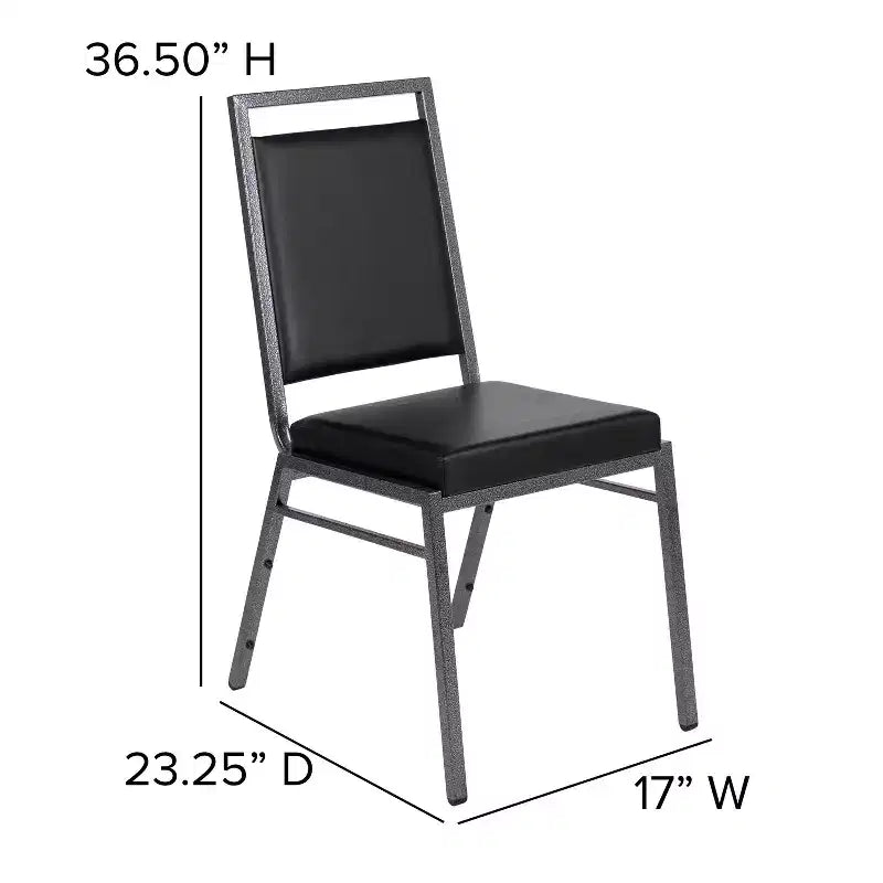 Flash Furniture HERCULES Series Square Back Stacking Banquet Chair with Silvervein Frame