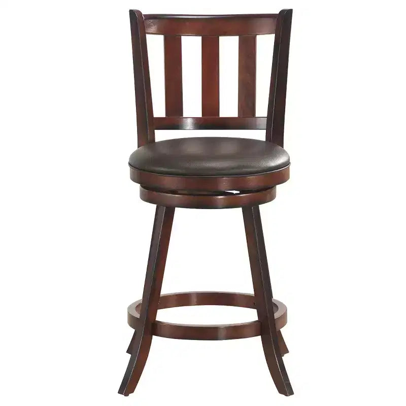 Costway Set of 2 25'' Swivel Bar stool Leather Padded Dining Kitchen Pub Bistro Chair High Back