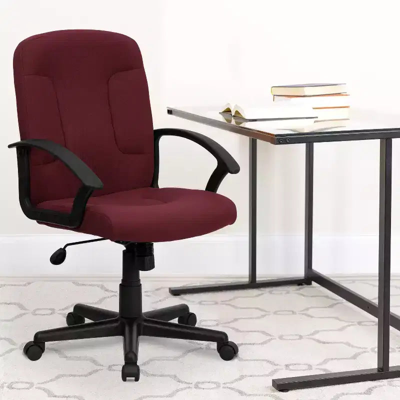 Emma and Oliver Mid-Back Fabric Executive Swivel Office Chair with Nylon Arms