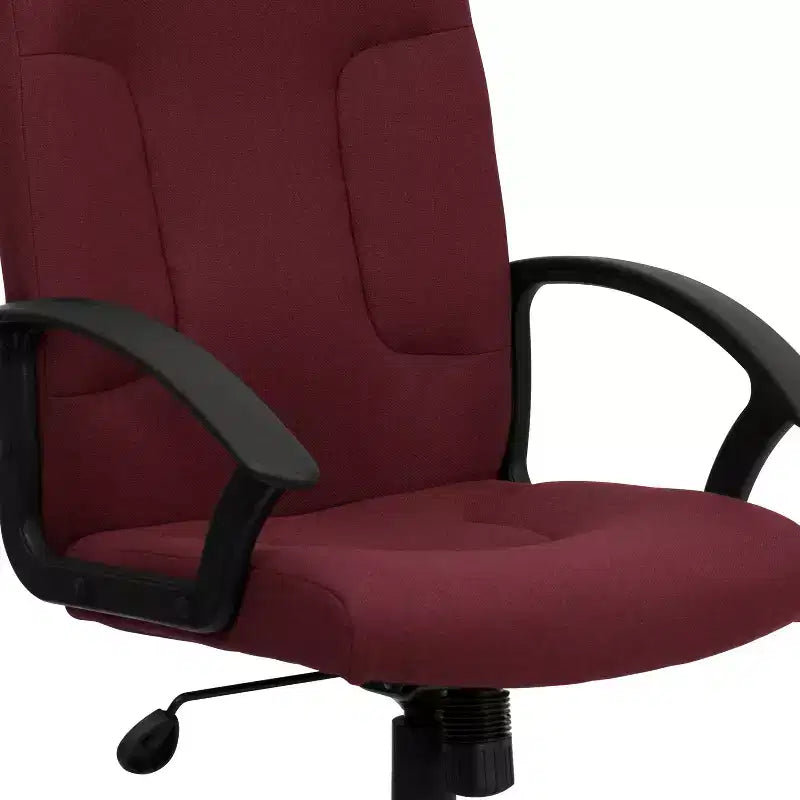 Emma and Oliver Mid-Back Fabric Executive Swivel Office Chair with Nylon Arms