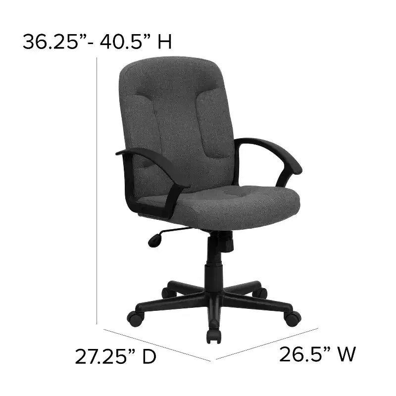 Emma and Oliver Mid-Back Fabric Executive Swivel Office Chair with Nylon Arms