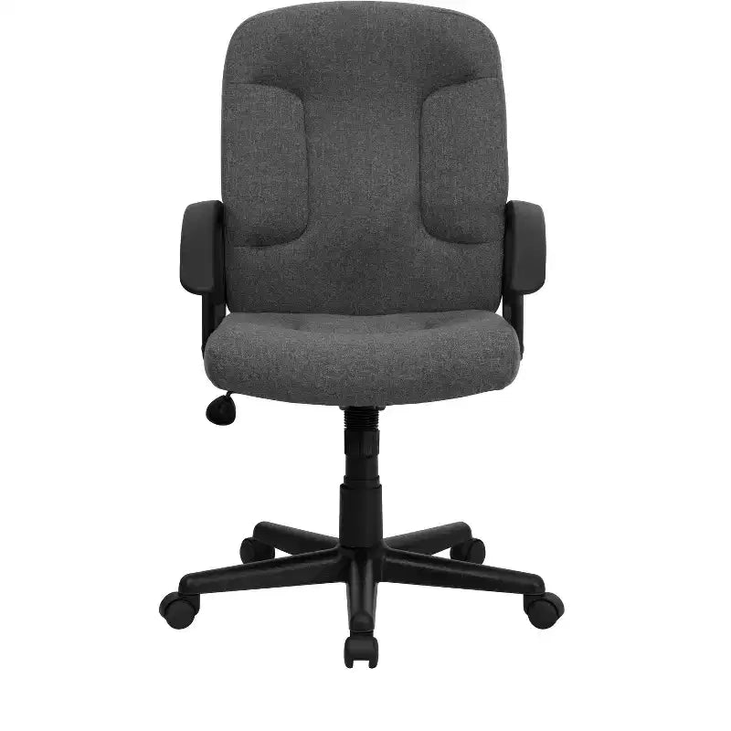 Emma and Oliver Mid-Back Fabric Executive Swivel Office Chair with Nylon Arms