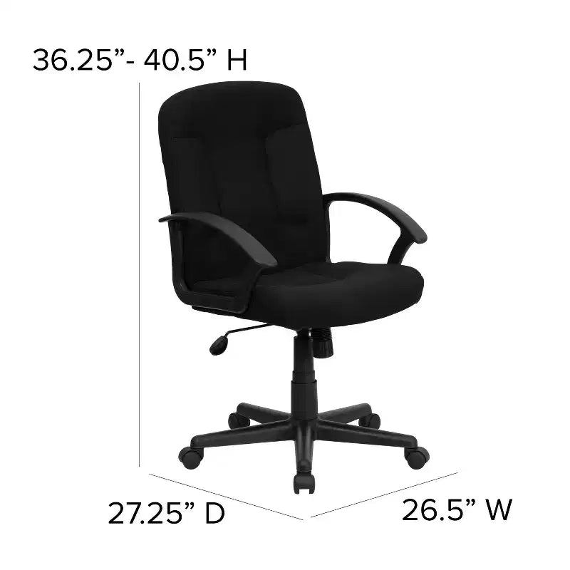 Emma and Oliver Mid-Back Fabric Executive Swivel Office Chair with Nylon Arms