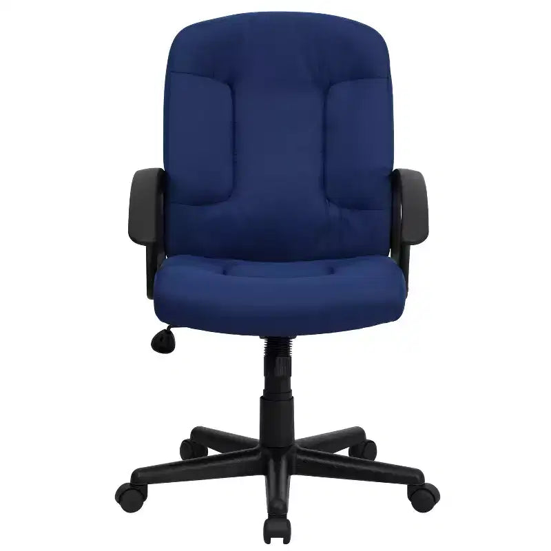 Emma and Oliver Mid-Back Fabric Executive Swivel Office Chair with Nylon Arms