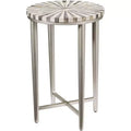 Coast to Coast Accents Hannibal Modern Iron Round Accent Table 14 for Silver Gray Pinwheel Tabletop for Living Room Bedroom Bedside Entryway Office