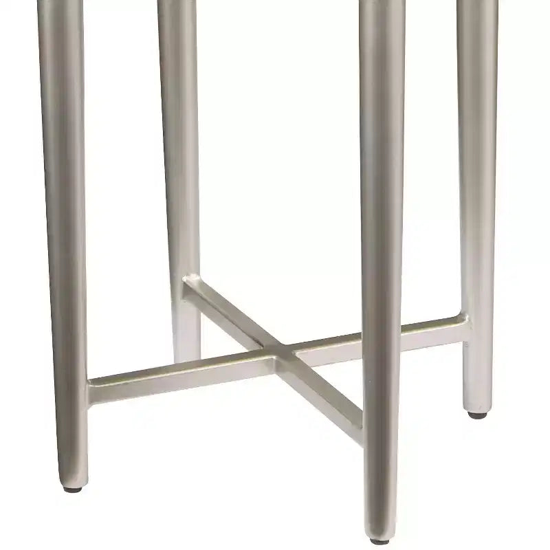Coast to Coast Accents Hannibal Modern Iron Round Accent Table 14 for Silver Gray Pinwheel Tabletop for Living Room Bedroom Bedside Entryway Office