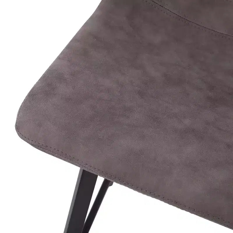 Emma and Oliver Set of Two 24 Modern Upholstered Barstools, Matte Metal Frames and Plastic Floor Glides