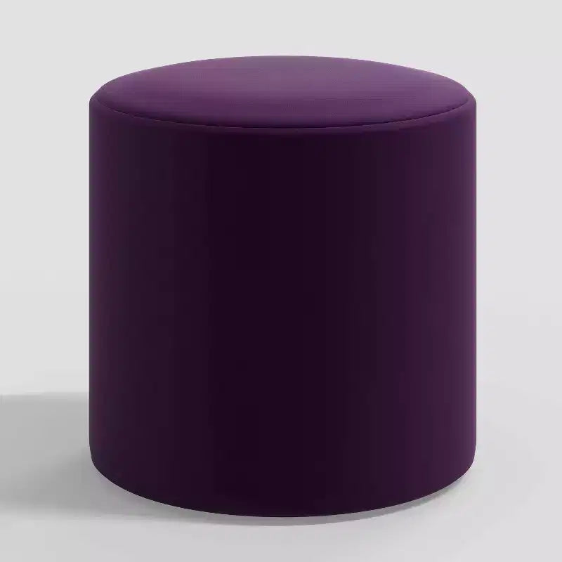 Skyline Furniture Round Thalia Ottoman in Velvet