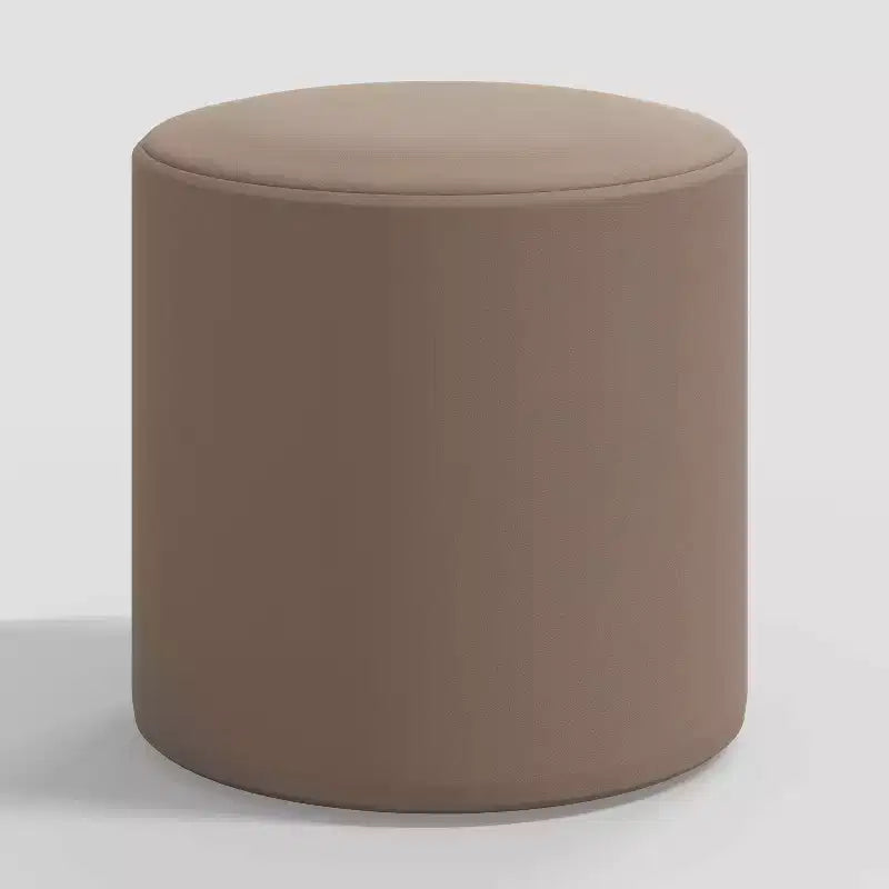 Skyline Furniture Runder Thalia Sitzhocker aus Samt