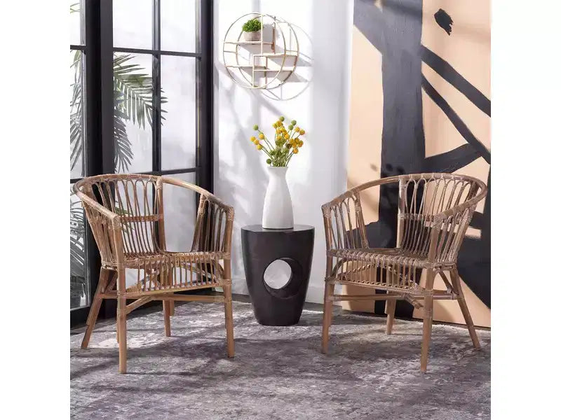 Adriana Rattan Accent Chair - ACH6505 - Set of 2 - Safavieh