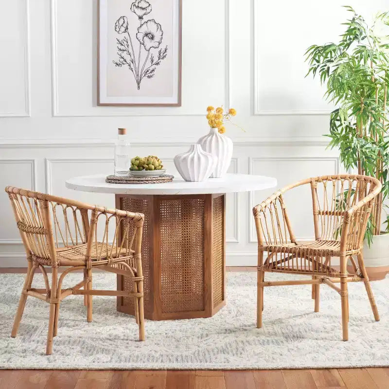 Adriana Rattan Accent Chair - ACH6505 - Set of 2 - Safavieh