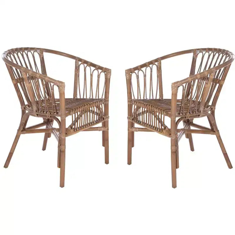 Adriana Rattan Accent Chair - ACH6505 - Set of 2 - Safavieh