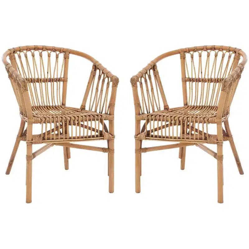 Adriana Rattan Accent Chair - ACH6505 - Set of 2 - Safavieh