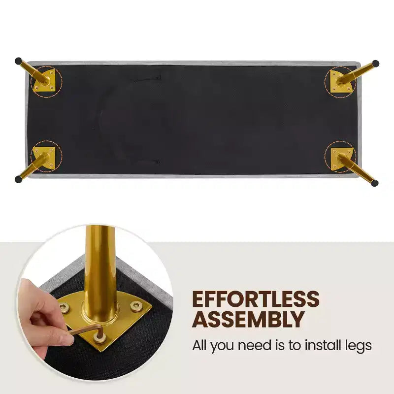 Yaheetech Modern Upholstered Button-Tufted Ottoman Footstool Bench for Bedroom