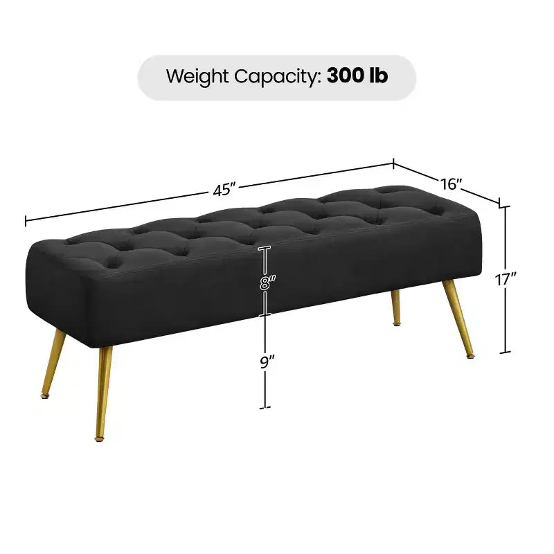Yaheetech Modern Upholstered Button-Tufted Ottoman Footstool Bench for Bedroom