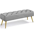 Yaheetech Modern Upholstered Button-Tufted Ottoman Footstool Bench for Bedroom