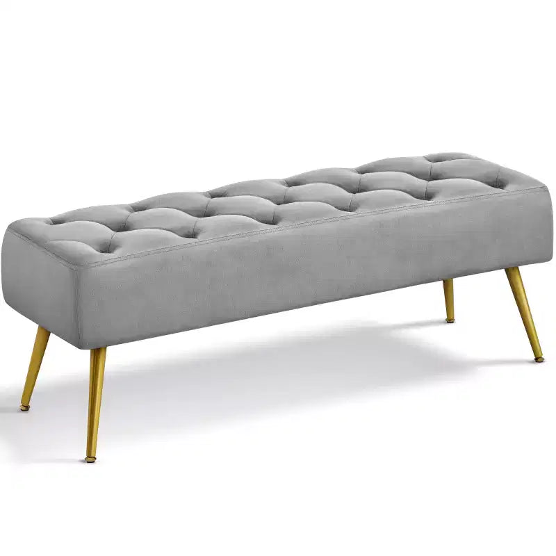 Yaheetech Modern Upholstered Button-Tufted Ottoman Footstool Bench for Bedroom
