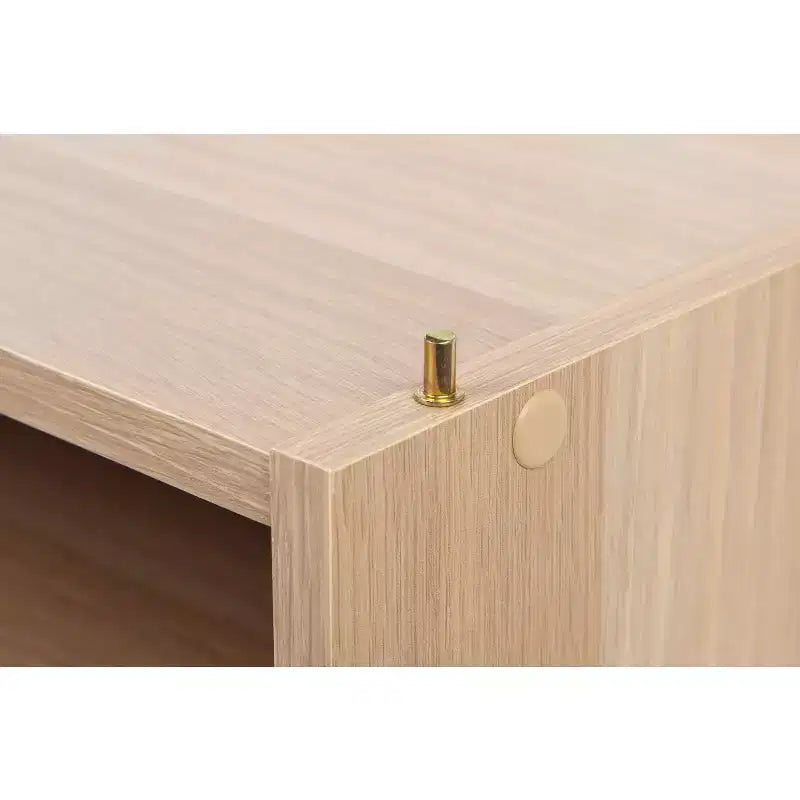 IRIS USA TACHI Modular Wood Stacking Storage Box with Shelf